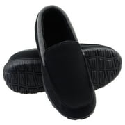 LULEX Black Mens Moccasin Slippers House Shoes Size 9