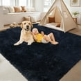 thumbnail image 4 of Garvee 4'x6' Fluffy Area Rugs Soft Fuzzy Carpet, Non Slip Shaggy Accent Rug for Living Room Bedroom Home Decor, Navy Blue, 4 of 8