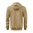 thumbnail image 3 of Men's Casual Long-Sleeve Zip-Up Hoodie Jacket, Khaki, Size XXXL, 3 of 4