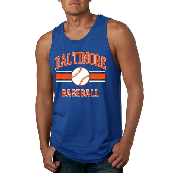 Wild Bobby City of Baltimore Baseball Fantasy Fan Sports Men's Tank Top, Royal, Small