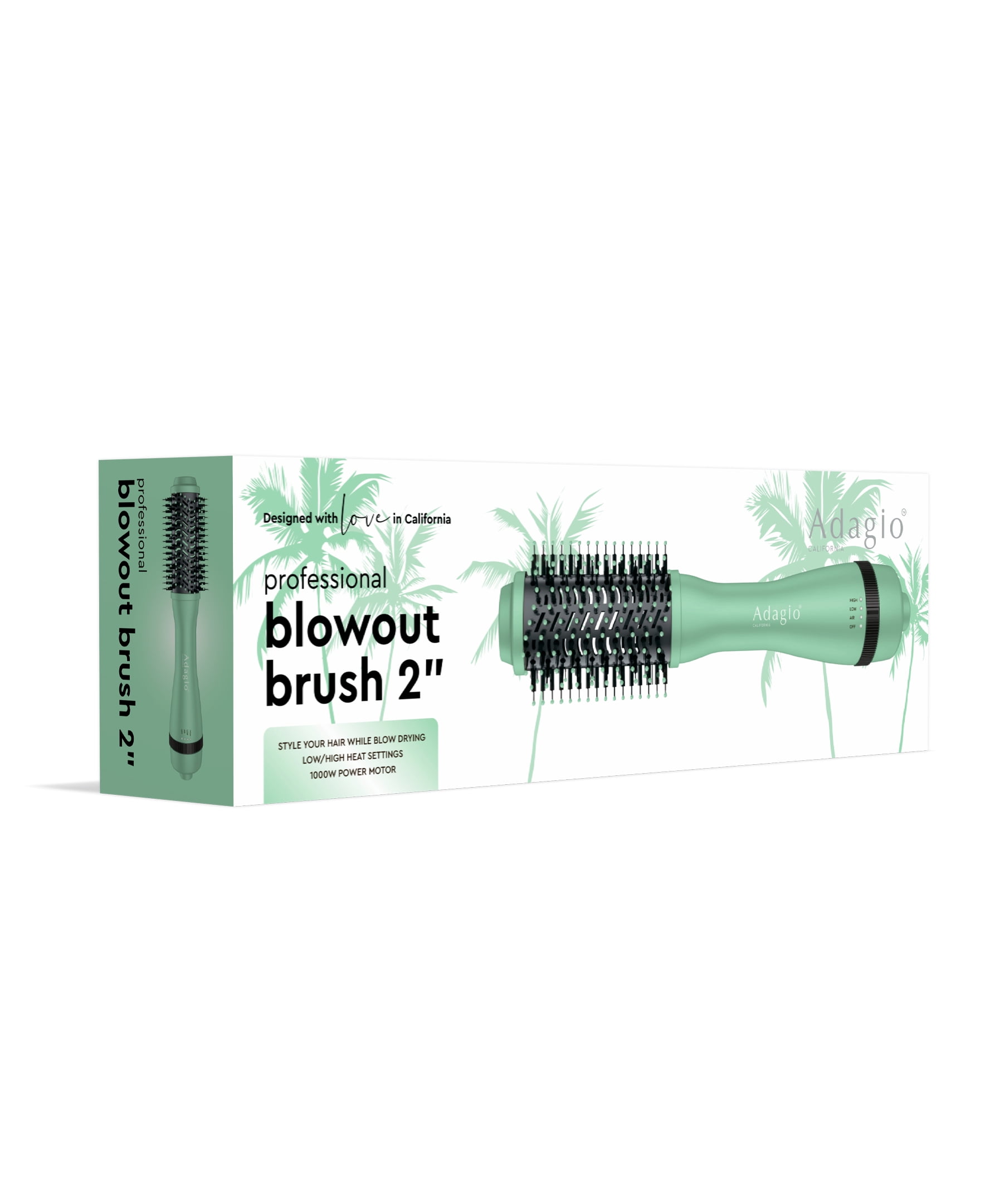 (3 pack) Adagio Professional Blowout Brush, 2", Seafoam Green