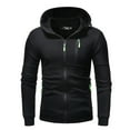 thumbnail image 3 of Rrunsv Men's Full Zip Up Hoodie Sweatshirt Long Sleeve Hooded Coat Outwear(Black,3XL), 3 of 4