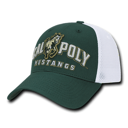 Poly Mesh Cap - NCAA Cal Poly Mustangs University Structured Mesh Flex Baseball Caps Hats