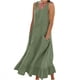 thumbnail image 3 of TaTaai Women's V-Neck Maxi Dress Sleeveless Linen Feel Solid Color Casual Pocket Detail Slip Dress Loose Fit Summer Dress Gift, 3 of 5
