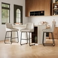 thumbnail image 2 of 3PC Bar Stools, PU Leather Counter Height Barstools with Back and Footrest, Upholstered Bar Chairs, 2 of 6