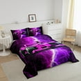 thumbnail image 3 of Erosebridal Purple Race Car Bedding Sets Twin with Comforter, Lightning Printed Duvet Insert, Reversible, 2 Pieces, 3 of 6