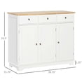 thumbnail image 7 of Resenkos Modern Sideboard Buffet with Rubberwood Top, Cabinets, and Drawers, White, 7 of 7