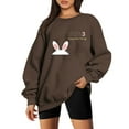 thumbnail image 1 of Amzcrzy Chandails en Molleton pour Femmes Manches Longues Chemises pour Femmes Mode Classique Décontractée du Nouvel An Chandail Col Rond Manches Longues Sans Capuche Chandail Ample Chandails en Molleton pour Femmes 2TG, 1 of 3