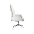 thumbnail image 4 of LeisureMod Summit Mid-Century Modern Office Chair in Faux Leather and Aluminum Frame with Adjustable Height and Swivel (White), 4 of 5
