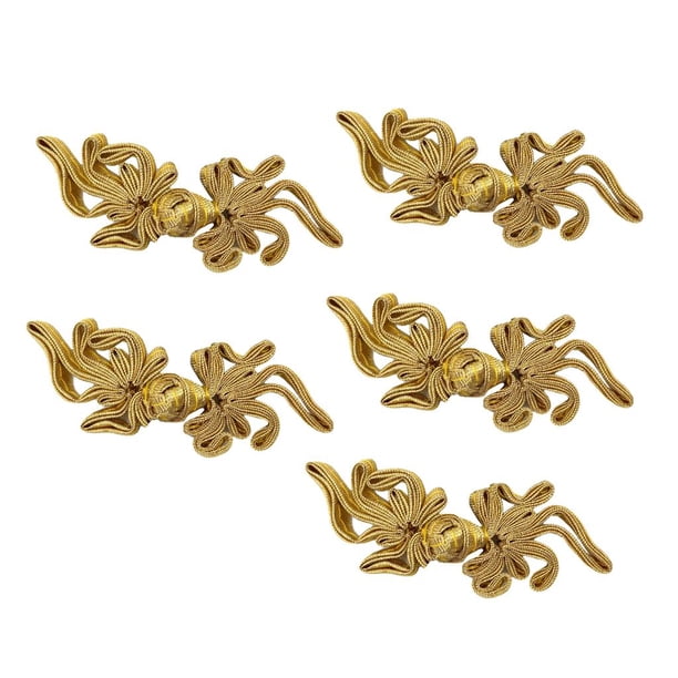5 Pares Botón de Rana de Nudos Chinos Hecho Hebillas Artesanales para Suéter Chaqueta de Gloria Botón de rana de nudo chino