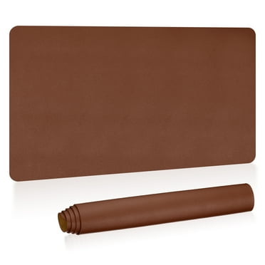 Uxcell 35"x17" Large Desk Mat, PU Leather Dual Side Large Desk Pad, Dark Brown
