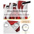 thumbnail image 5 of Red White Moire Black Out Curtains 54 Inch Long, Short Curtains for Small Window, Modern Abstract Art Room Darkening Farmhouse Window Curtains for Kitchen Bedroom 42"x54" 2 Panels, 5 of 8