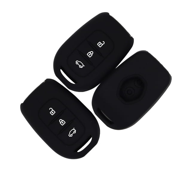 Injueey Caja de moda de la llave del coche del silicón del gel de silicona 3pcs para la textura suave y cómoda de la llave de 3 botones Electrónica negro