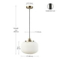 thumbnail image 5 of Novogratz x Globe Lily 1-Light Matte Brass Pendant Lighting with Frosted Ribbed Glass Shade, 5 of 12