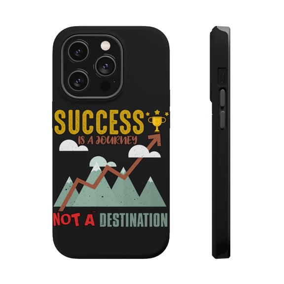 DistinctInk Tough Case for Apple iPhone 15 PRO (6.1" Screen), Compatible with MagSafe Charging - Success Journey Not Destination