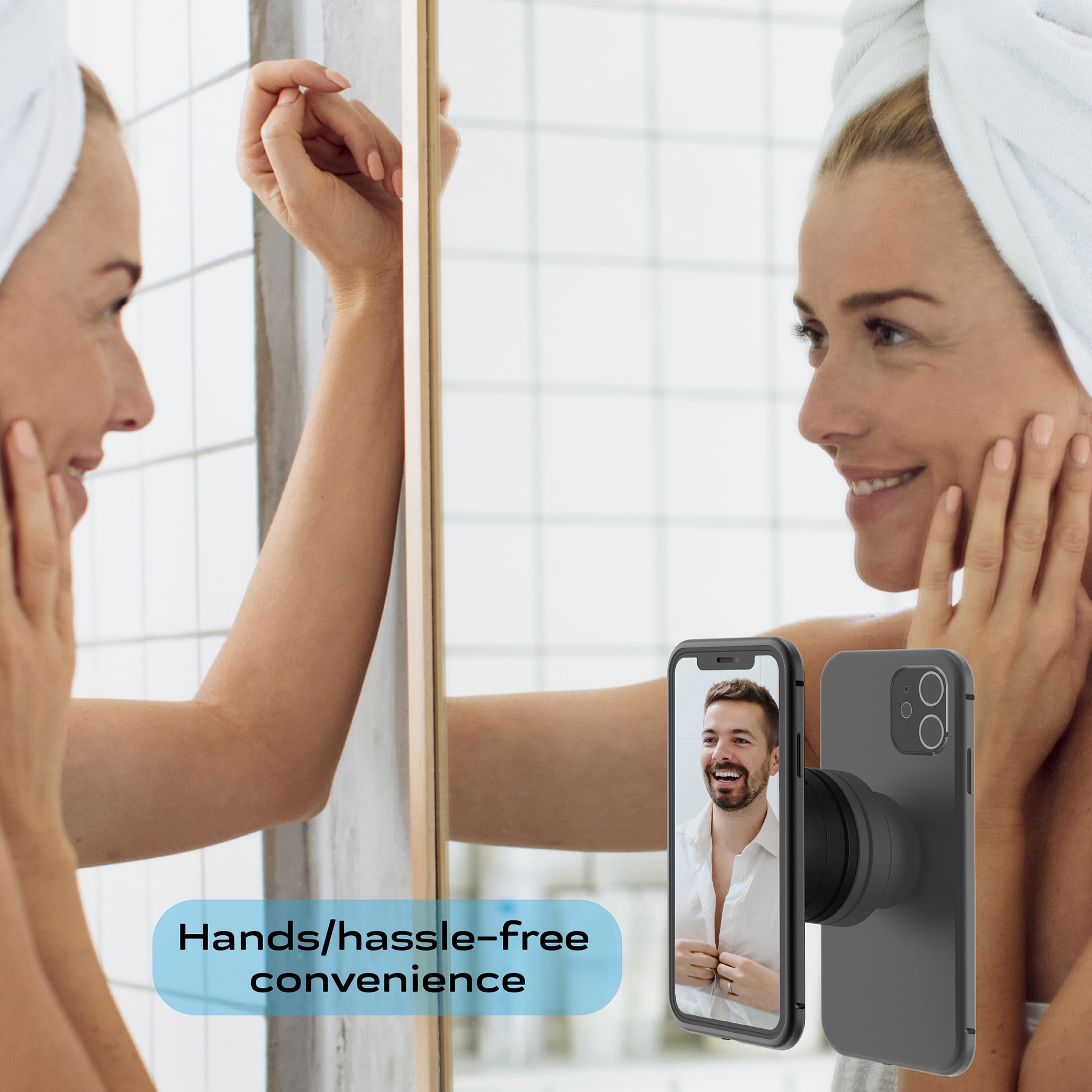 Nuckees Twist & Grip – Phone Mount for Cars, Windows, Bathroom, Kitchen, and Homes with Strong Suction Cup for All Smartphones