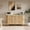 Oak, variant on 60 Inch Modern Curved Sideboard Buffet, Faux Marble Top with 3 Drawers & Adjustable Shelves, Ideal Coffee Bar Cabinet for Dining Room