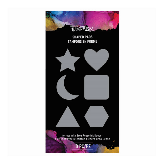 18 Pack Assorted Shaped Stamp Pads, Star, Heart, Crescent Moon, Triangle, Square, Hexagon, Compatible with Ink Dabbers, Other Stamp Inks, Perfect for Paper Crafts, DIY Projects, White