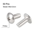 thumbnail image 2 of Unique Bargains Vis de Machine, Vis de Tête Phillips M5x12mm, Acier Inoxydable 304, Boulons de Fixation 50 Pcs, 2 of 3