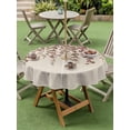 thumbnail image 3 of Outdoor Tablecloth with Umbrella Hole and Zipper, Brown Eucalyptus Leaves Round Table Cloth 60 Inch Waterproof Tablecloth, Spring Leaves Plants Country Beige Picnic Table Cover for Patio Camping, 3 of 7