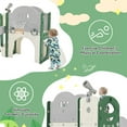 thumbnail image 4 of 7 in 1 Toddler Slide for Indoor Playground, Freestanding Kids Climber Slide Playset with Basketball Hoop, Telescope, Crawl-through Tunnel, Golf Hole and Ring Toss Game, 4 of 7
