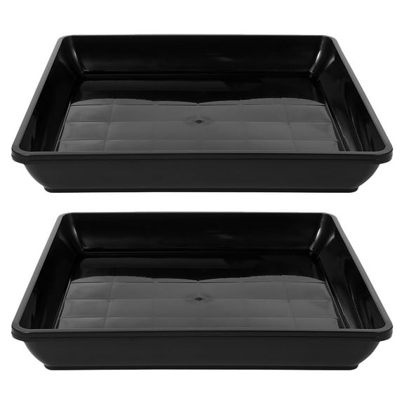 Worgeous 2pcs Plant Drip Trays Plastic Plant Trays Plant Drainage Tray Rectangular Plant Tray Under Plant Water Tray Garden Plant Saucer