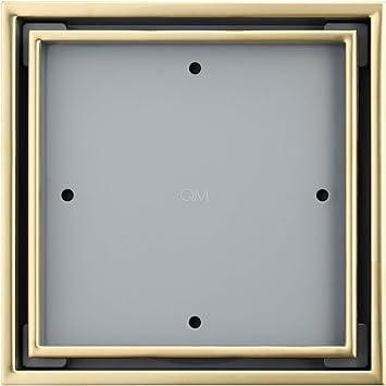 QM Drain Lagos Series Veil 5 3/4" Gold Square Drain - 88.300.06 GD