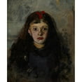 thumbnail image 3 of Olga Boznanska 12x14 Black Modern Framed Museum Art Print Titled - Portrait of a Girl - Zofia Sokołowska (1900), 3 of 5