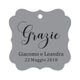 thumbnail image 1 of Darling Souvenir Wedding Favor Tag Grazie Wedding Thank You Gift Custom Hang Tags-Gray-100 Tags, 1 of 1