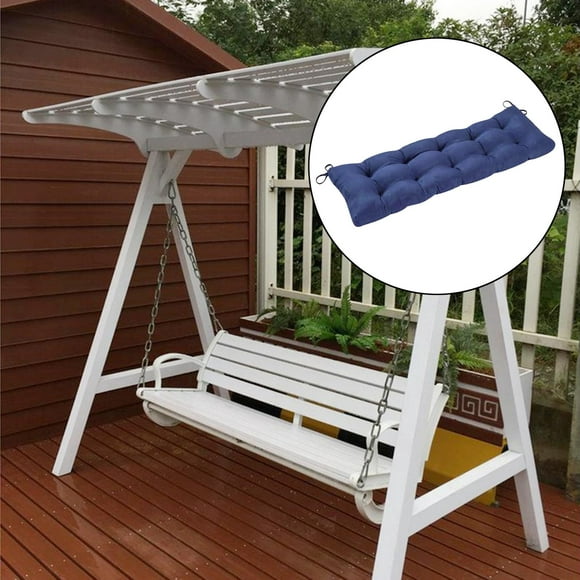 Indoor/Outdoor Loveseat Cushion, 47" Patio Bench Cushion Soft Rocking Chairs Pad Lounger Recliner Seat Cushion Thicken Pad for Wicker Loveseat Settee - Navy blue