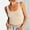 Khaki, variant on Women's Neck Sleeveless Knit Ribbed Fitted Casual Crop Tank Top Top Women plus Size Thick Tops for Women Padded Spaghetti Strap Top Pack Women Junior plus Tops 2x Spaghetti Tops for Women Workout Bra
