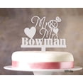 thumbnail image 1 of Personalized Mr & Mrs Wedding Cake Topper Personalized White Cake Topper Color Option Available 5-7 Inches Wide, 1 of 1