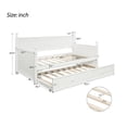 thumbnail image 3 of Wood Daybed Twin with Trundle , Twin Size Daybed Frame Sofa Bed with Trundle /Twin Bed Frame, No Box Spring Needed (Trundle White), 3 of 7