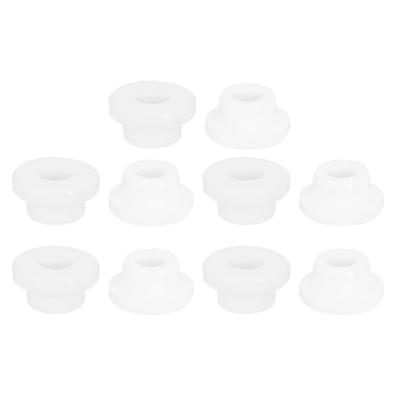 28Pcs Rubber Grommets 5mm Drill Hole, 3mm ID Hole Top Hat Grommet White Silicone Rubber Hole Plug Gaskets for Wiring, Automotive