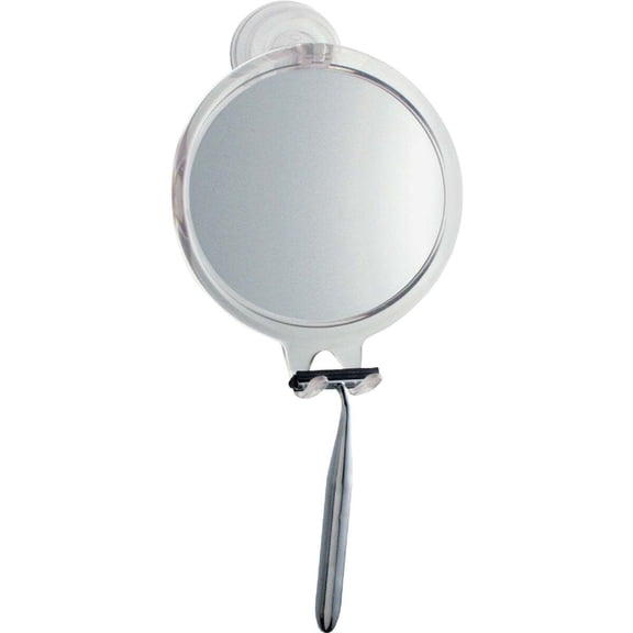 iDesign Power Lock Suction Shower Shaving Mirror with Razor Holder, 6" x 2" x 7"