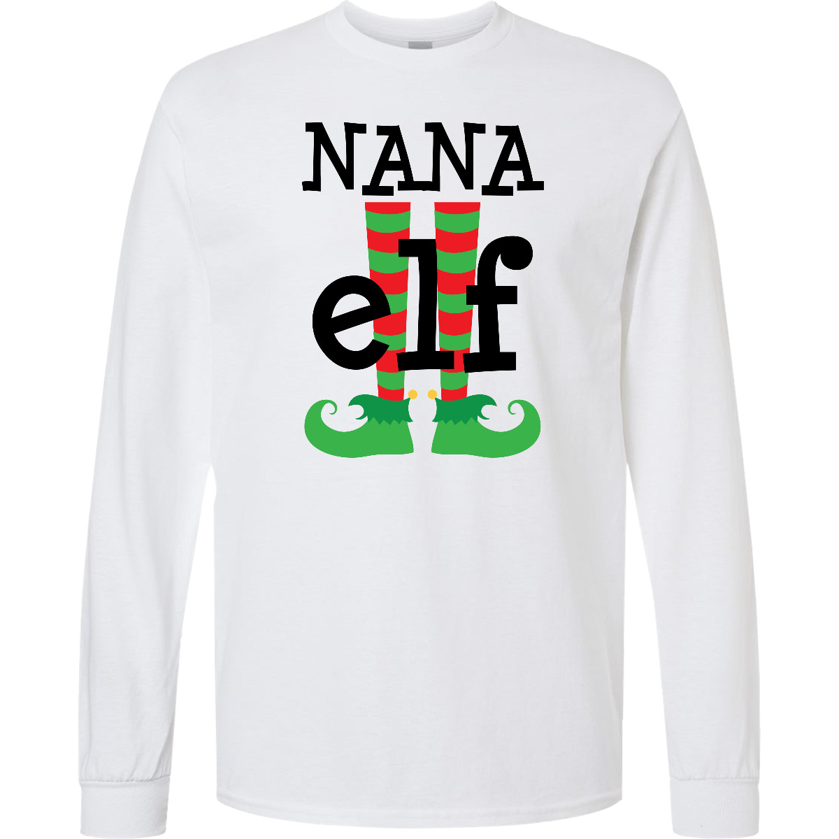 Inktastic Nana Elf Christmas Long Sleeve T-Shirt