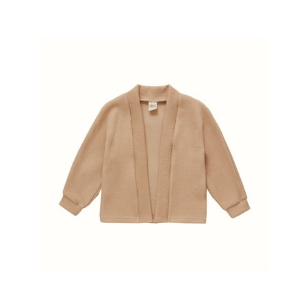 

Sunisery Autumn Toddler Baby Girls Boys Rib Knit Cardigan Long Sleeve Front Solid Color Sweater Coat Clothes Khaki 2-3 Years