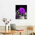 thumbnail image 2 of Purple Wall Decor Rose Canvas Wall Art Purple Bathroom Accessories Romantic Flower Pictures for Couples Bedroom Living Room, Black and White Floral Paintings Posters Rustic Artwork 16x20 Inch, 2 of 3