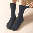 thumbnail image 2 of qelini Thick Crew Socks for Women Plus Size Warm Cozy Mid Calf Socks Fall Winter Floor Socks Solid Color Socks, 2 of 8