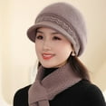 thumbnail image 6 of SikaFu Middle -Aged And Elderly Hat Female Autumn And Winter Rabbit Hairy Knitted Hat Winter Elderly Mother Hat Old Lady Hat Muck Tongue Hat, 6 of 8