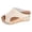 Beige, variant on Womens Platform Sandals Splice Leather Open Toe Cork Wedges with Arch Support Memory Foam Slip on Casual Slides Beige Size 9
