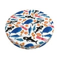 thumbnail image 6 of Uemuo Cute Sea Animals Pattern Round Bar Stool Seat Covers Washable Stool Cushion Slipcover Elastic Bar Chair Covers-13 inch, 6 of 7