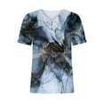 thumbnail image 3 of Gibobby Blusa Casual de Mujer Camiseta manga corta con cuello en V y botones manga corta con agujeros informales verano para mujer(Gris,XL), 3 of 5