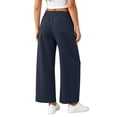 thumbnail image 4 of CFLVAEK Sweatpants Women Barrel Wide Leg Baggy Lounge Pants with Pockets Casual Elastic Waist Workout Sweat Pant Navy XL, 4 of 9