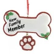 Holiday Ornament New Family Member Polyresin Puppy Dog Christmas W8418