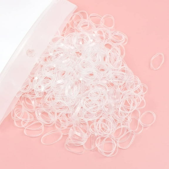 1000 PCS Mini Rubber Band Elastics Hair Ties Soft Braids Band for Kids Girl(Clear)