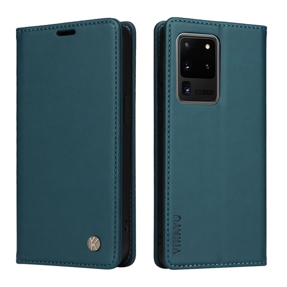 Wallet Case for Samsung Galaxy S20 Ultra 5G, Kickstand and 2 Card Slots, Shockproof and Scratch Resistant, Blue