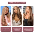 thumbnail image 6 of 13x6 Straight Highlight Lace Front Human Hair 200 Density Ombre HD Transparent Wig Lace Pre Plucked, 6 of 6