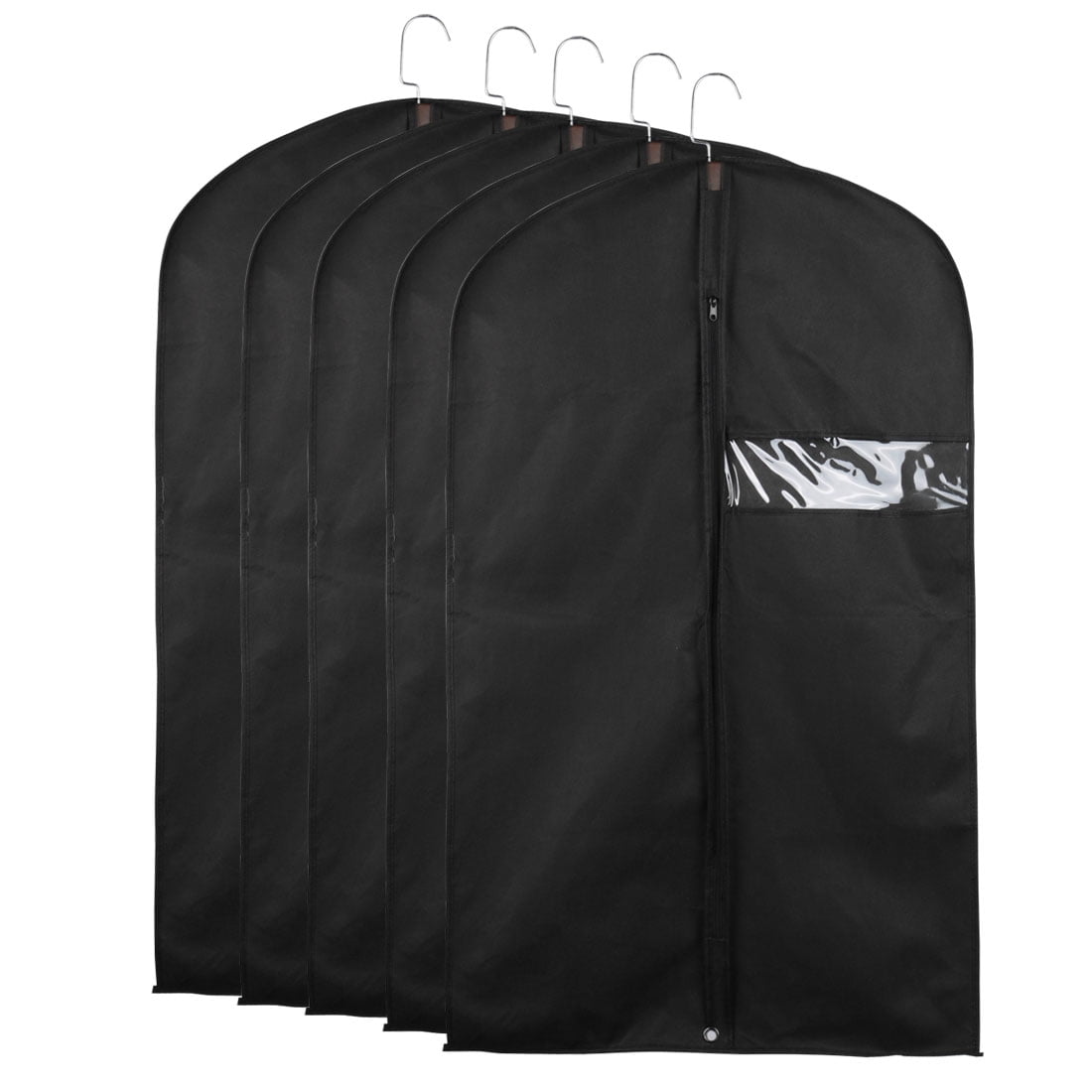 Garment Cover Bags Storage Bag Dress Suit Coat Jacket Protector Black Set of 5