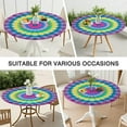 thumbnail image 7 of Pink Tie Dye Petal Mandala Pattern Round Fitted Tablecloth with Elastic Edge,Dining Table Cover Waterproof,Outdoor Round Tablecloth for Camping,Dining,Indoor and Outdoor, 7 of 7